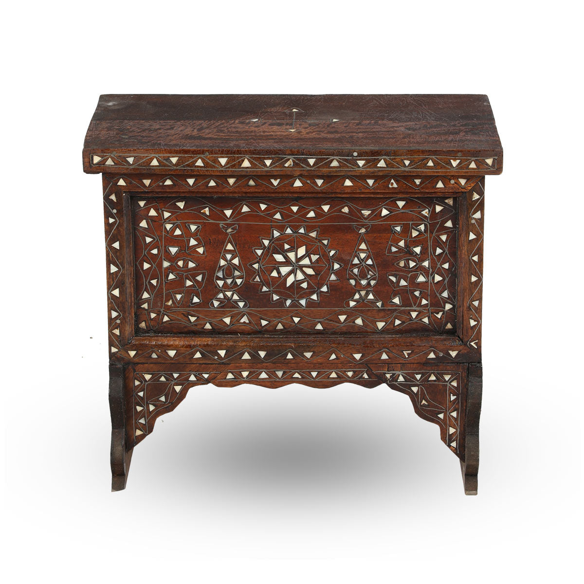 Angled Front View of Syrian Dowry Chest - Small