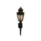 Front View of Syrian Brass Wall Torch with bulbs On