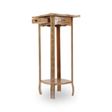 Base View of Syrian Design Planter Table Stand Showcasing Open Storage Drawer