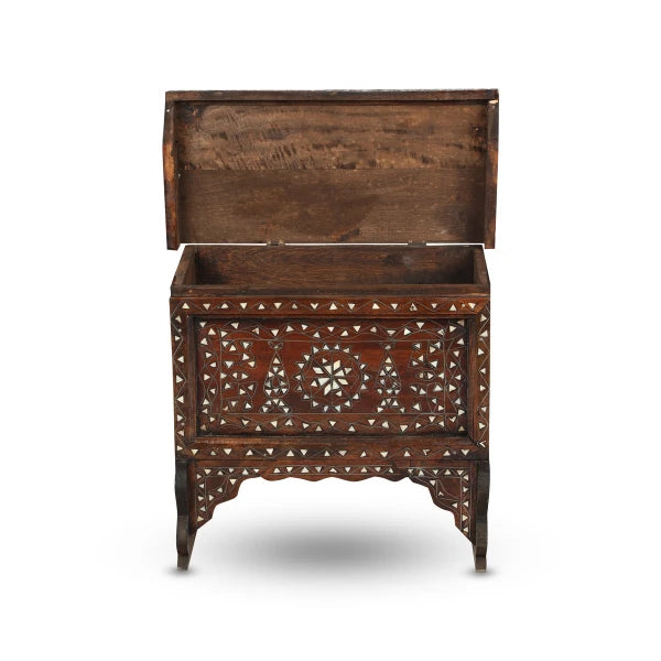 Front View of Syrian Dowry Chest - Small with Open Top