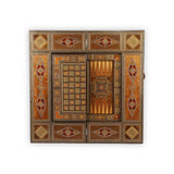 Table Top View of Syrian Mosaic Patterned Marquetry Inlaid Wooden Multipurpose Gaming Table