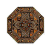 Table Top View of Syrian Mosaic Patterned Marquetry Inlaid  Wood Table