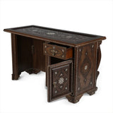 Angled Counter Side View of Front View of Syrian Style Counter Table with Open Storage Drawer & Compartment