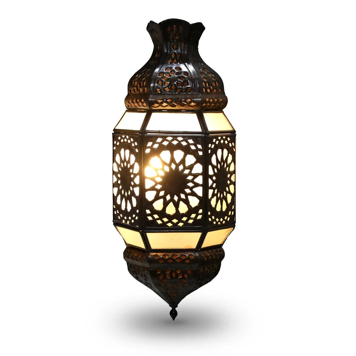 Front View of Syrian Wall Light Decor with Lights on