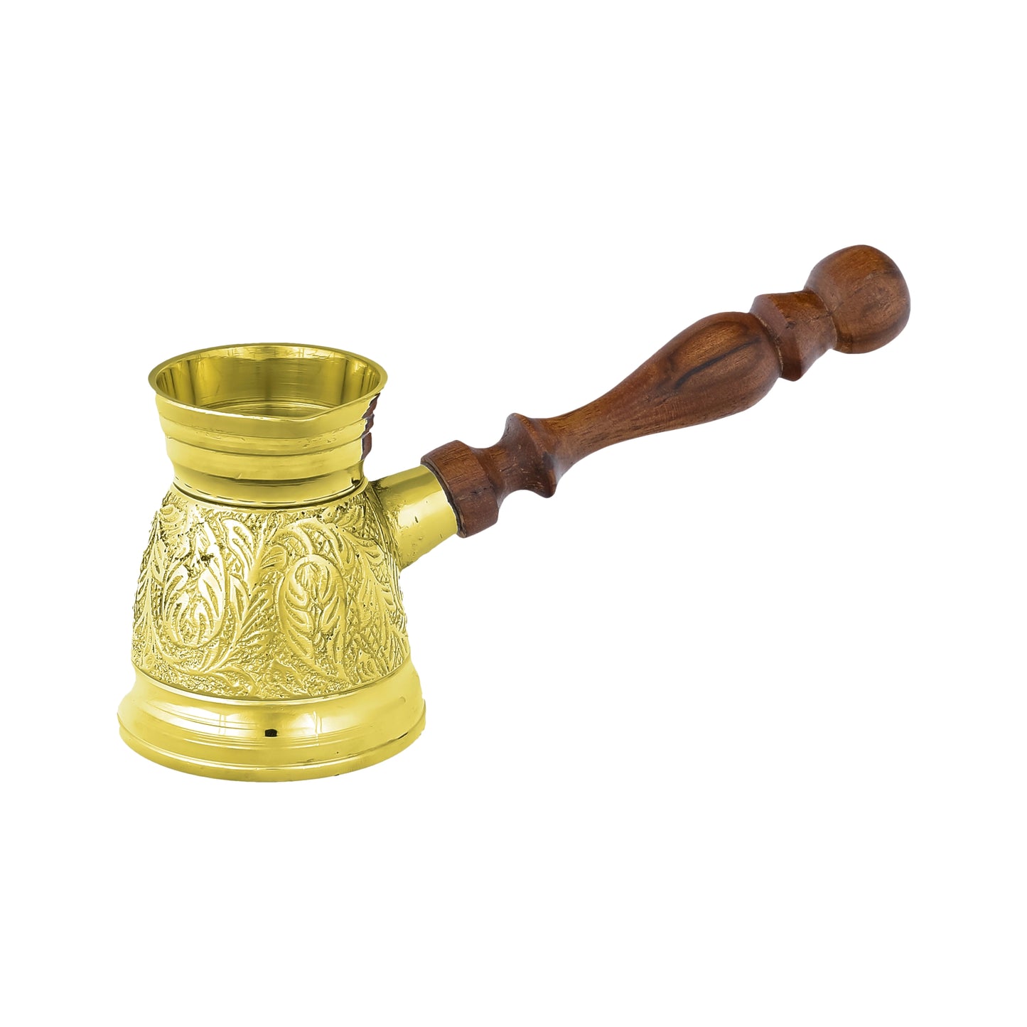 Front View of Turkish Coffee Pot - Gold, Large