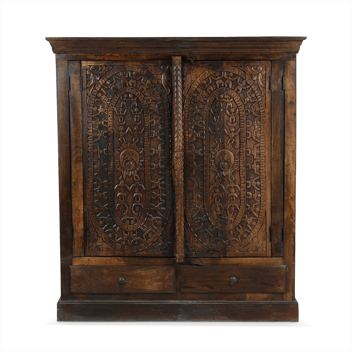 Antique Hand-Carved Wooden Cabinet