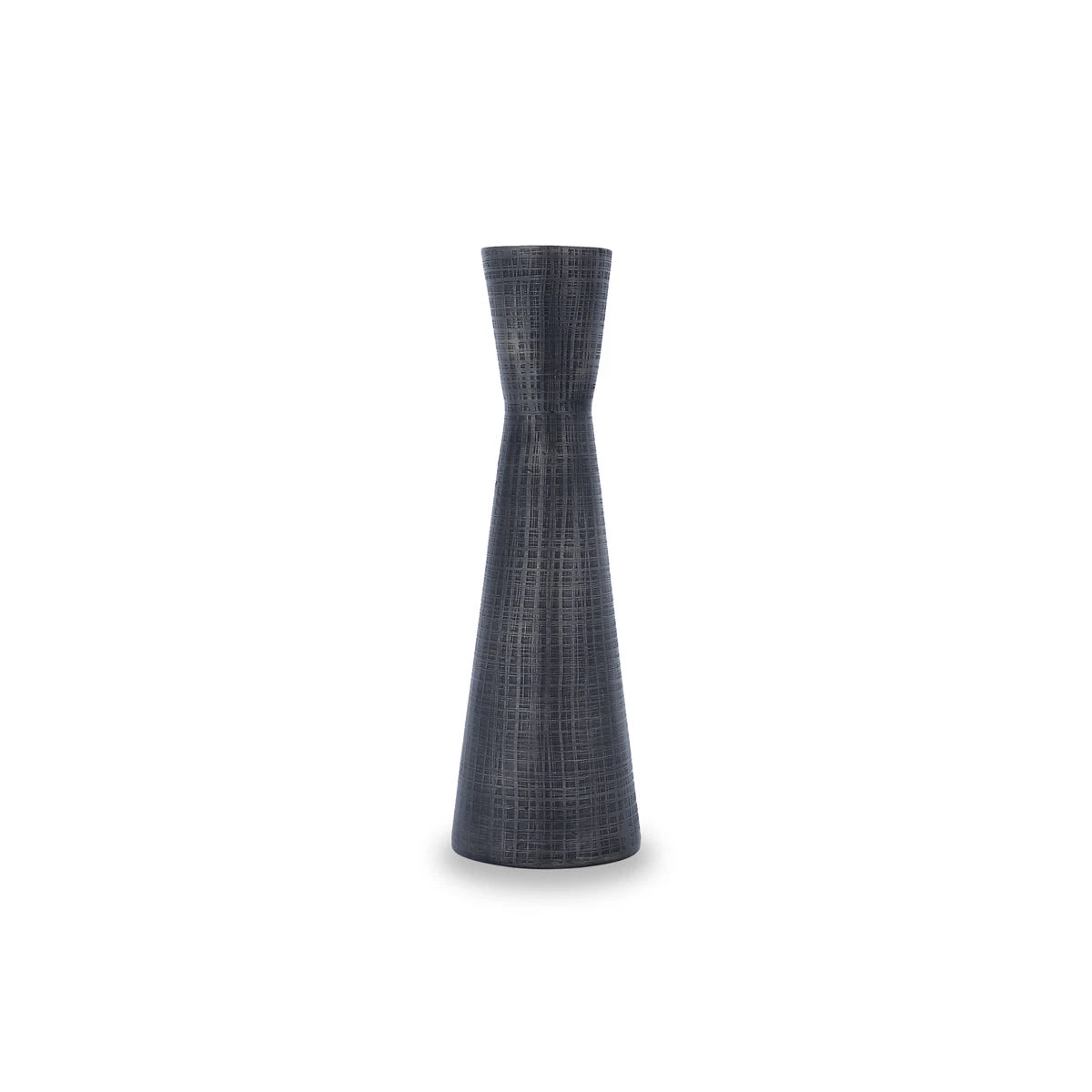 Straight View of Textured Table-Top Brass Vase
