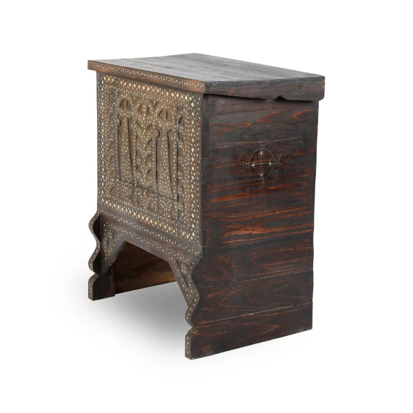 Angled Side View of Table Top Chest Console - Small
