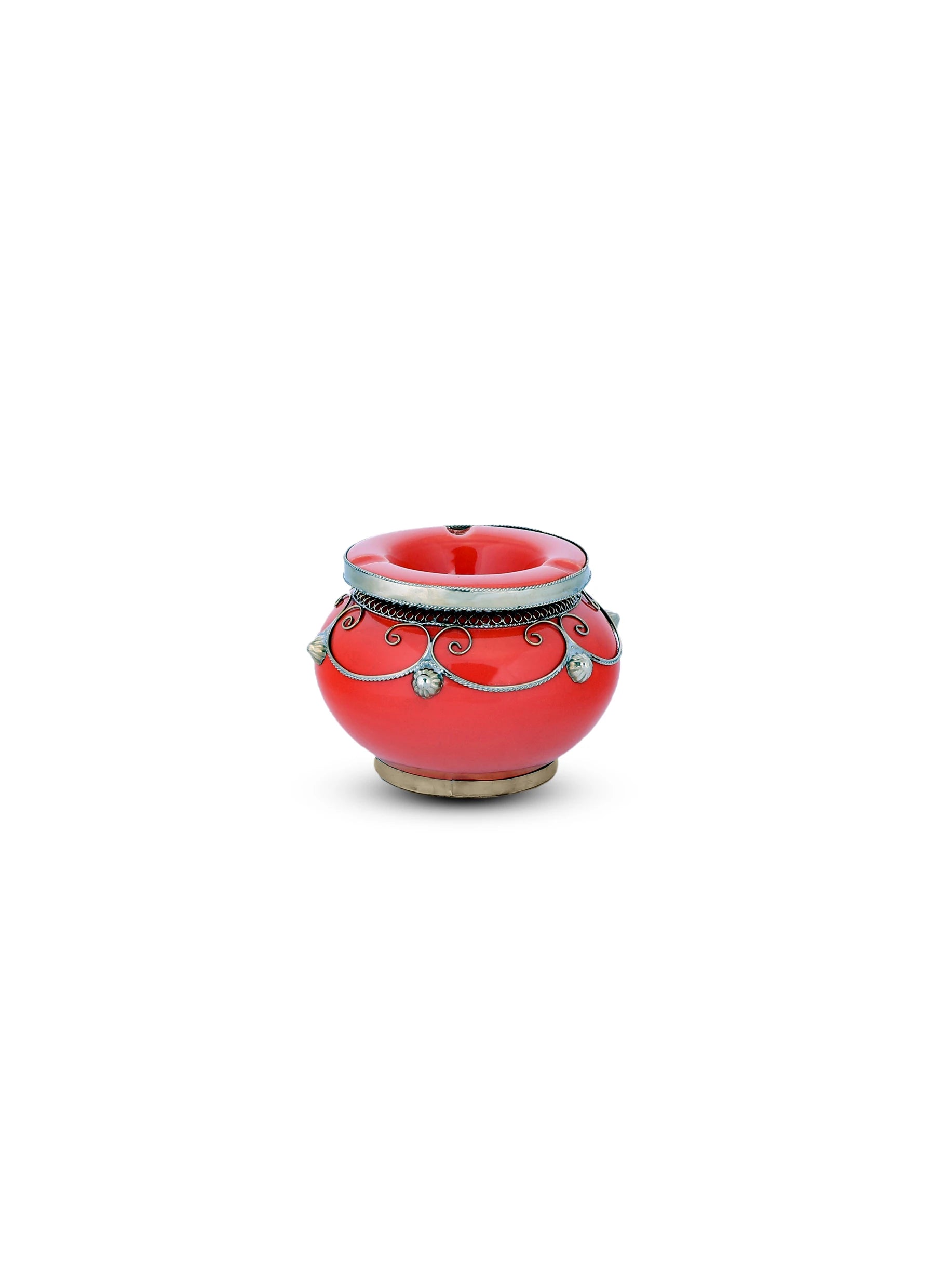 Three-Holder Moroccan Ashtray - Medium, Red Variant