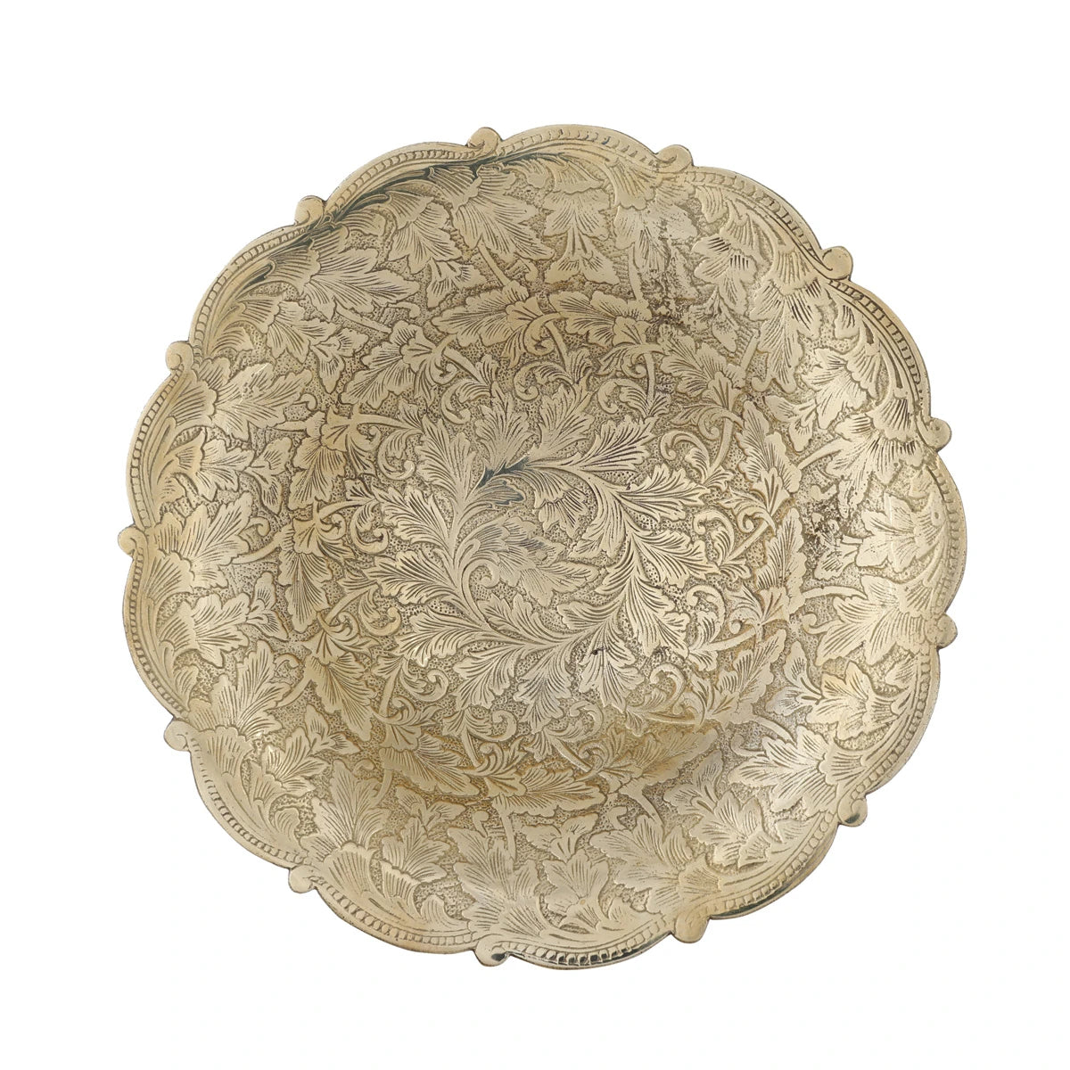 Top View of Three Legged Brass Bowl - Gold Variant