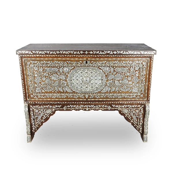 Front View of Traditional Handcrafted Wooden Console