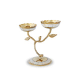 Front View of Tree Branch Shaped Brass Candle Stand - Gold