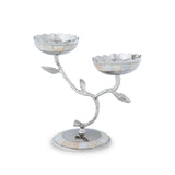 Front View of Tree Branch Shaped Brass Candle Stand - Silver
