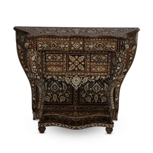 Front View of Vintage Syrian Table-top Console