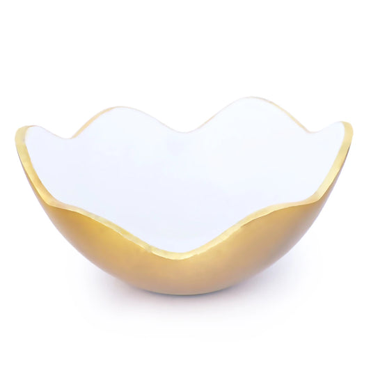Flat View of Wavy Aluminium Bowl
