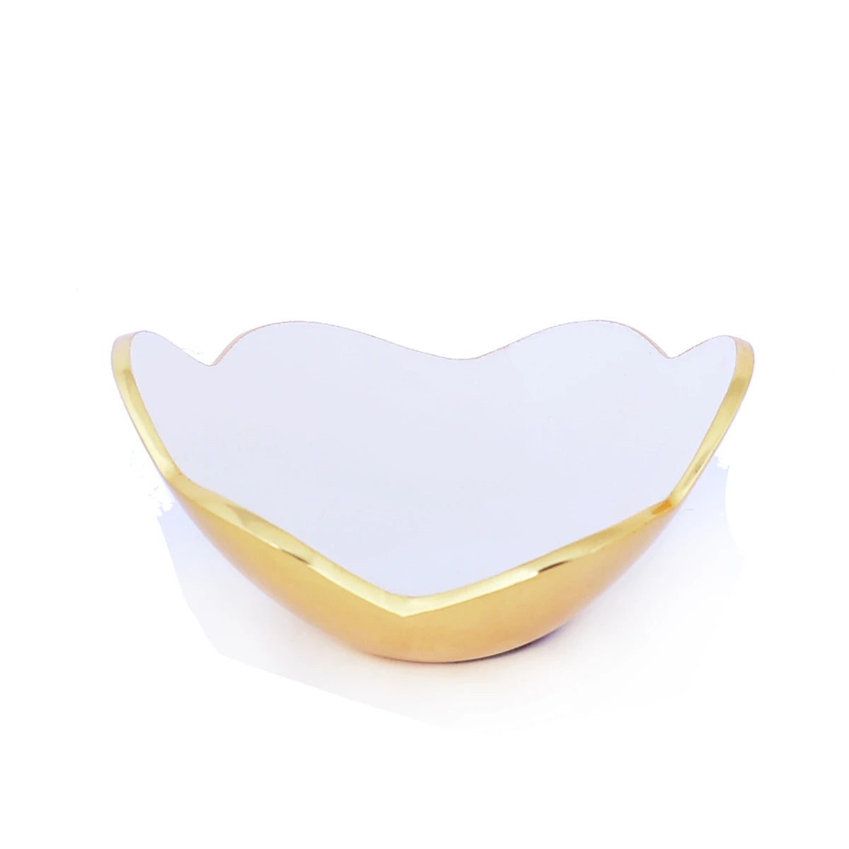 Flat View of Wavy Low Top Aluminum Bowl