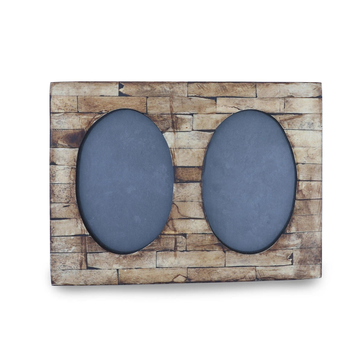 Front View of Wooden Double Picture Frame