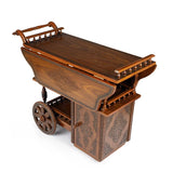 Angled View of Wooden Serving Trolley